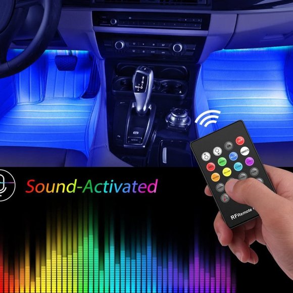 RGB Car LED Light Strips Sound Activated Remote - Picture 2 of 11
